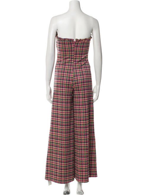 Eva Franco Plaid Print Strapless Jumpsuit