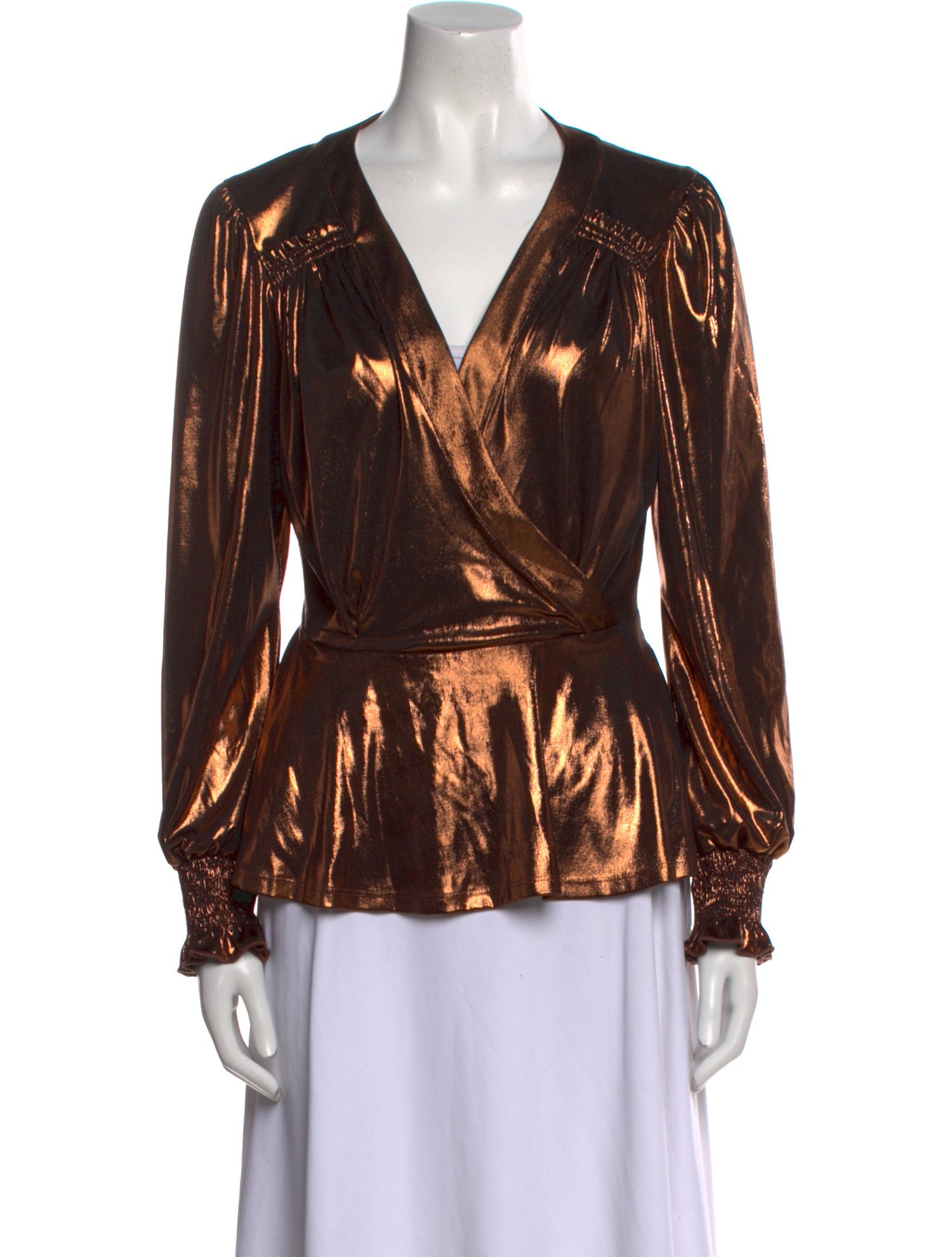 Eva Franco V-Neck Long Sleeve Blouse