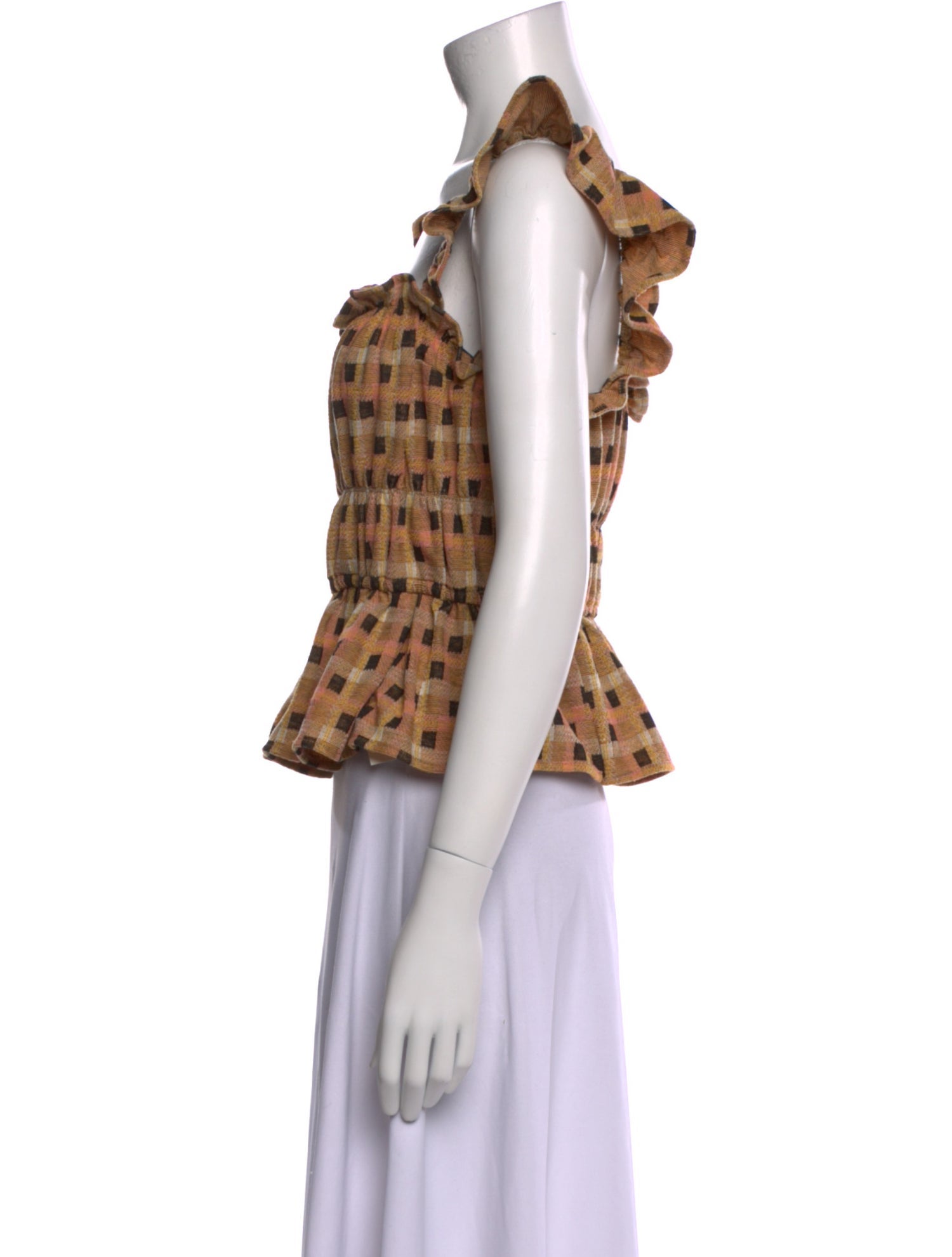 Eva Franco Printed Square Neckline Crop Top