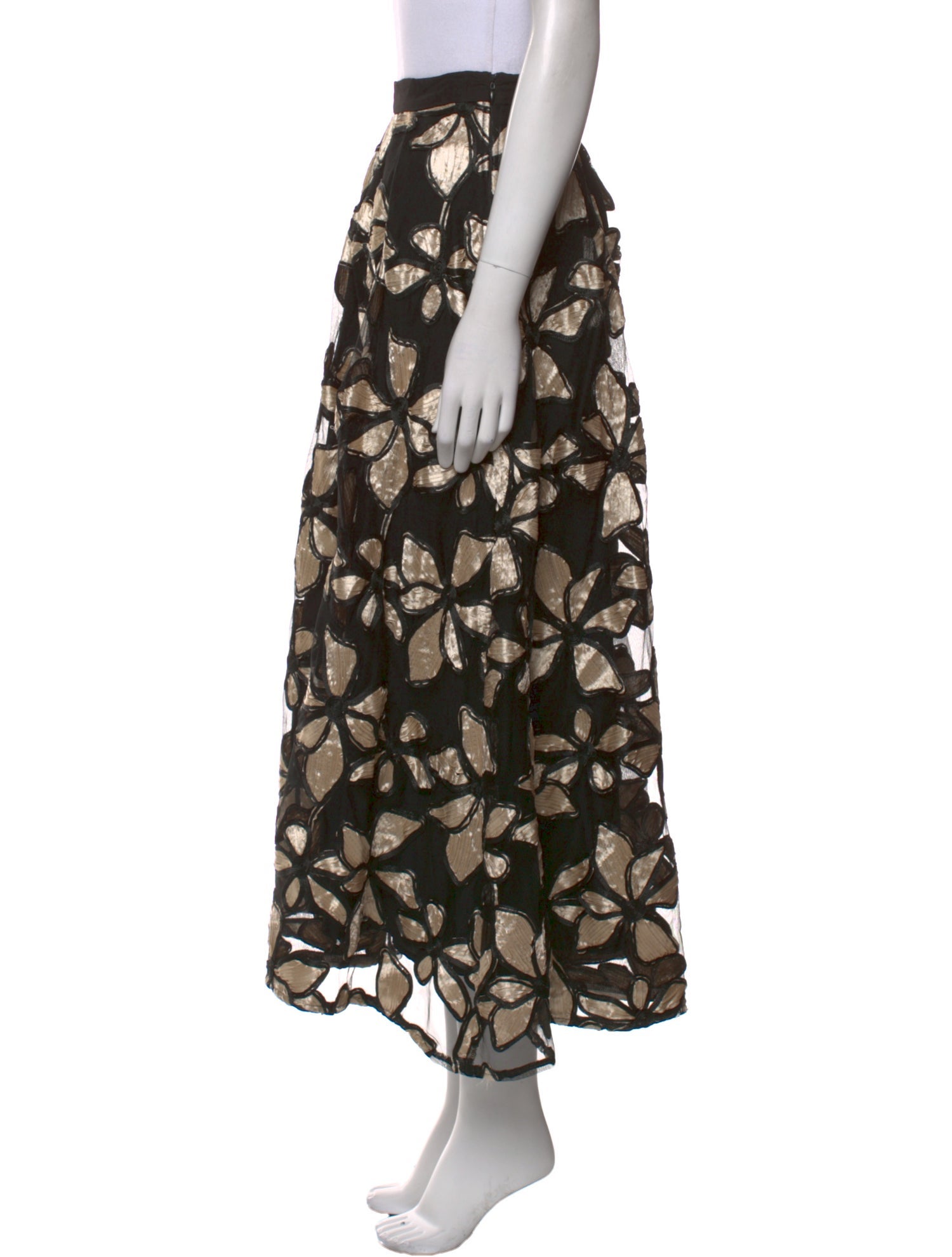 Eva Franco Floral Print Midi Length Skirt