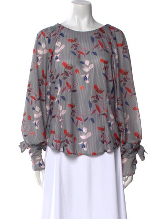 Eva Franco Printed Bateau Neckline Blouse