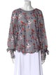 Eva Franco Printed Bateau Neckline Blouse