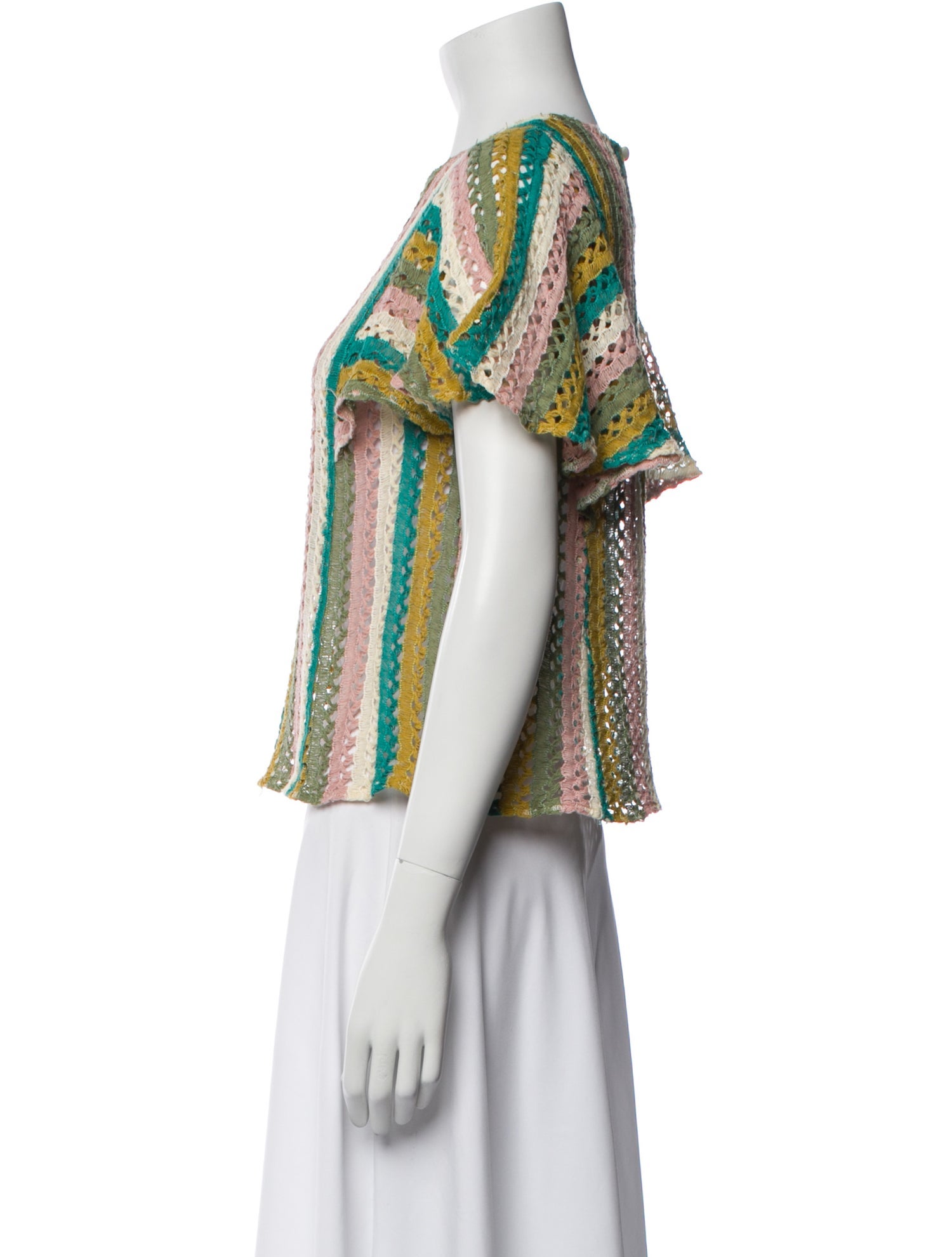 Eva Franco Striped Crew Neck Blouse