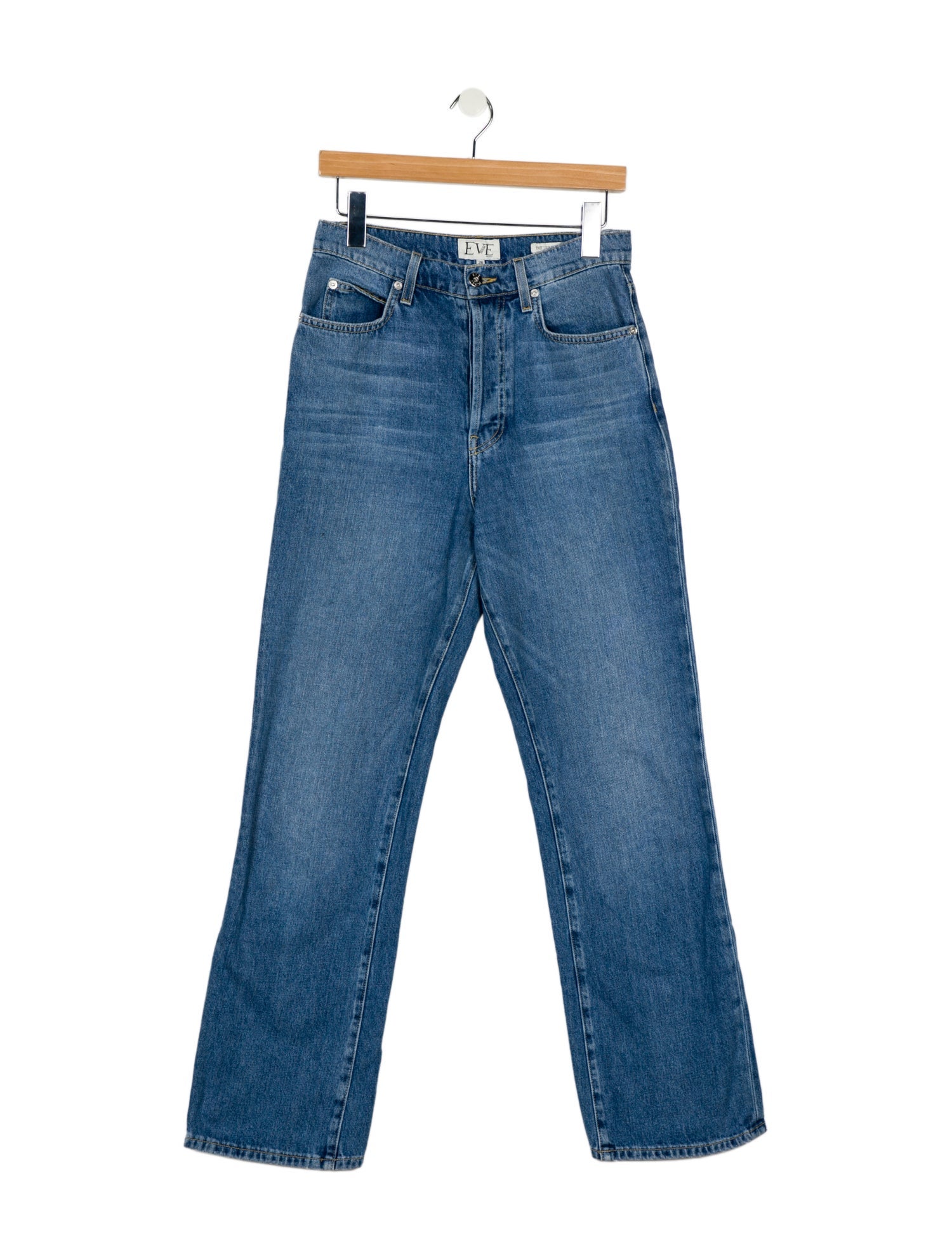 Eve Denim High-Rise Straight Leg Jeans
