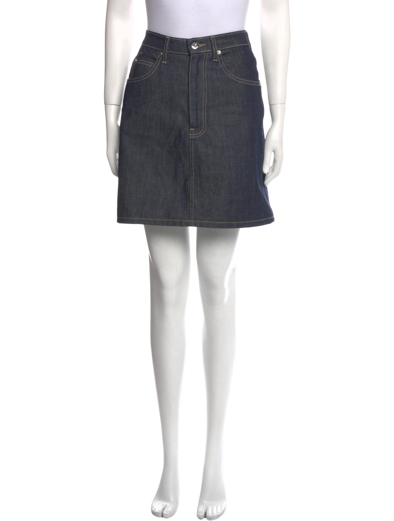 Eve Denim Whipstitch Trim Mini Skirt