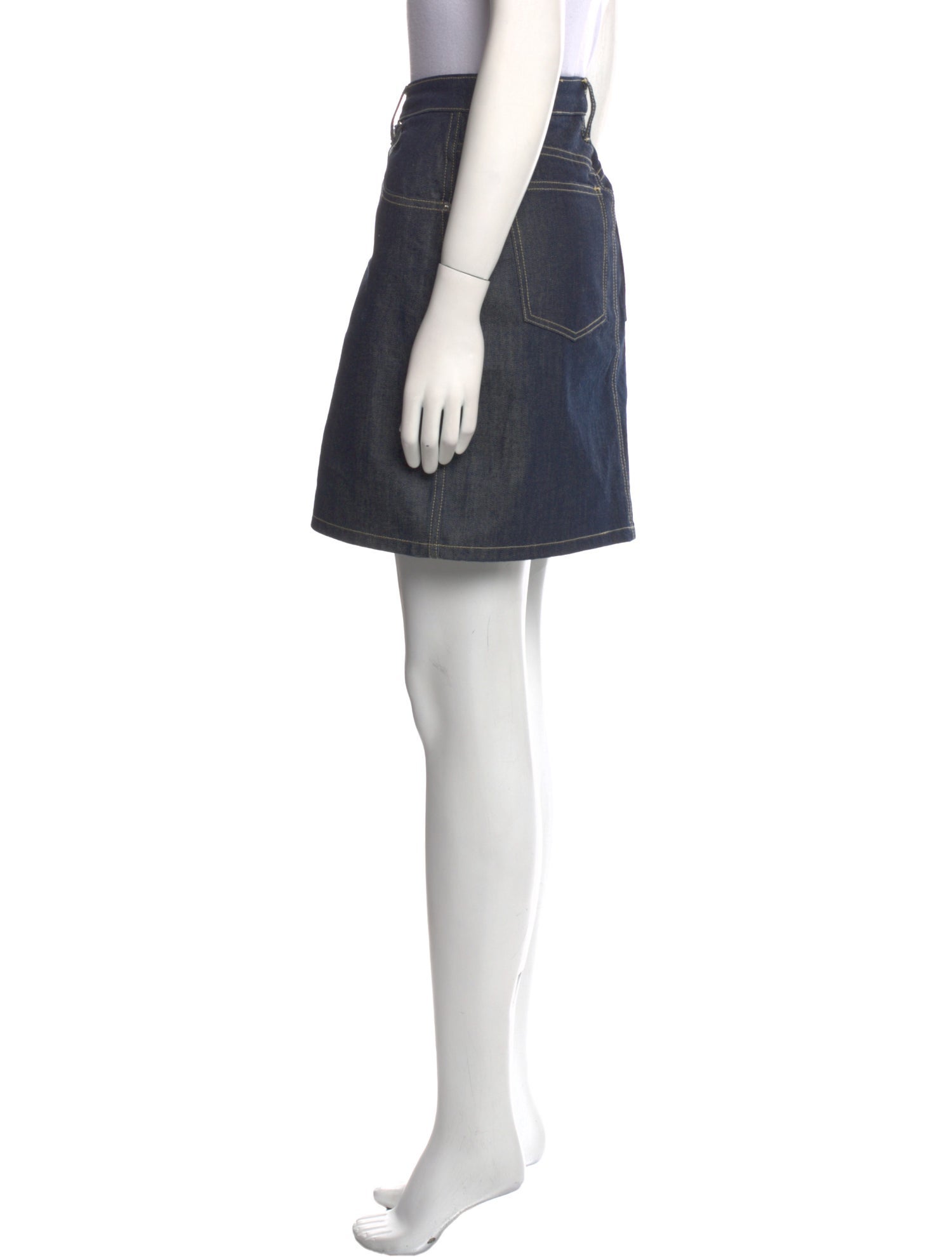 Eve Denim Whipstitch Trim Mini Skirt