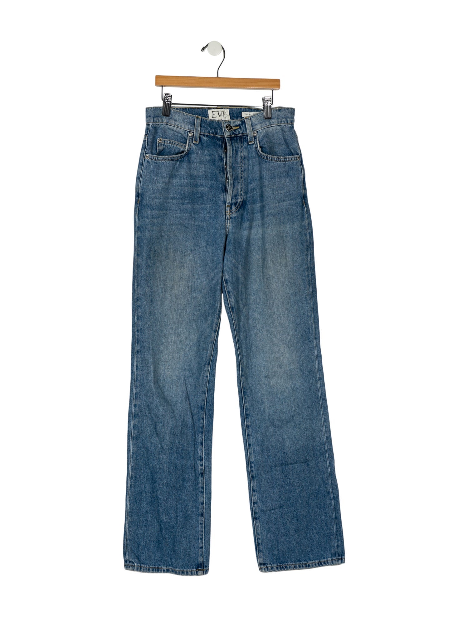 Eve Denim High-Rise Straight Leg Jeans
