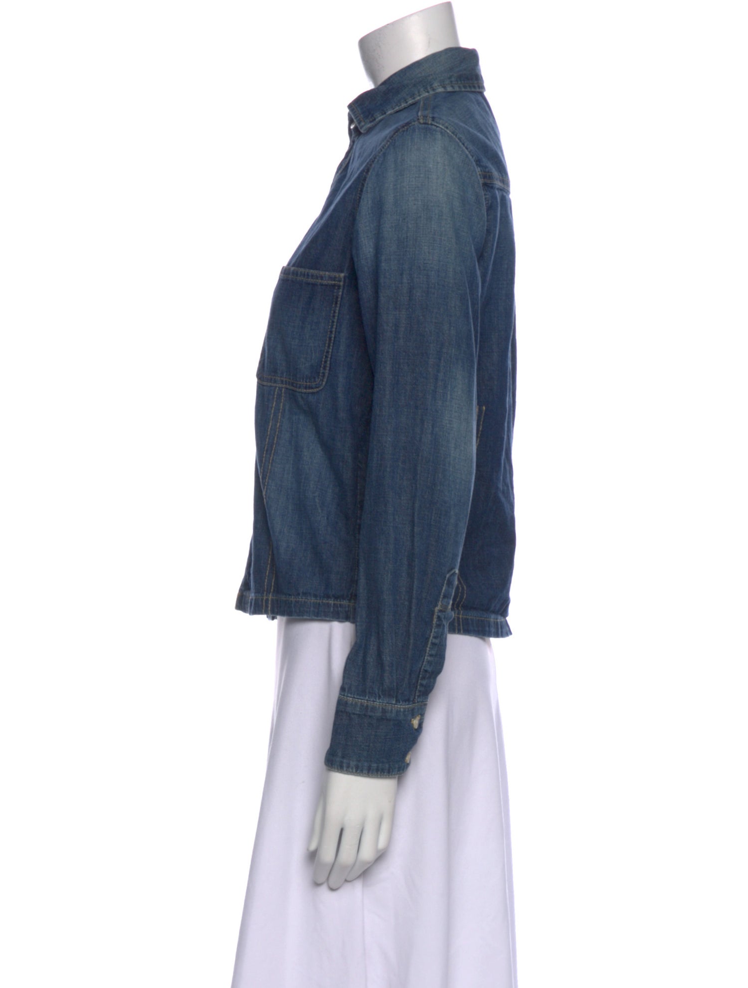 Eve Denim Long Sleeve Button-Up Top