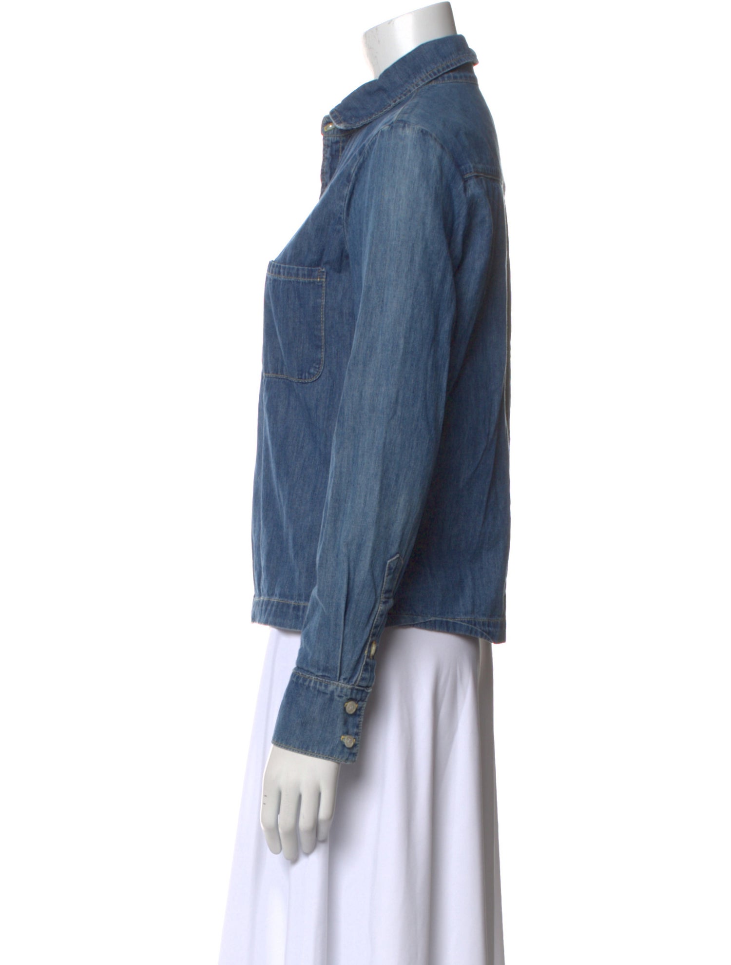 Eve Denim Long Sleeve Button-Up Top