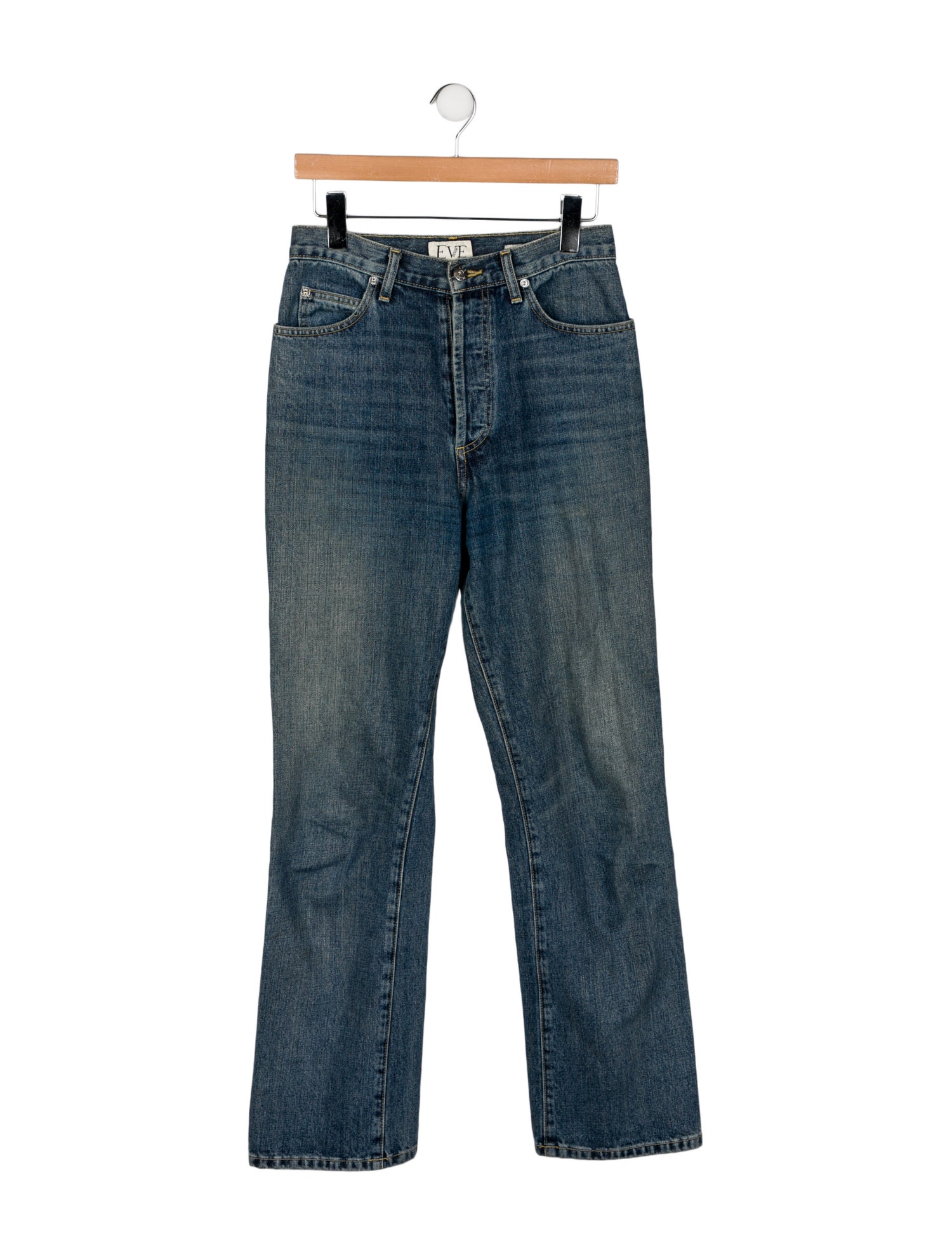 Eve Denim High-Rise Straight Leg Jeans