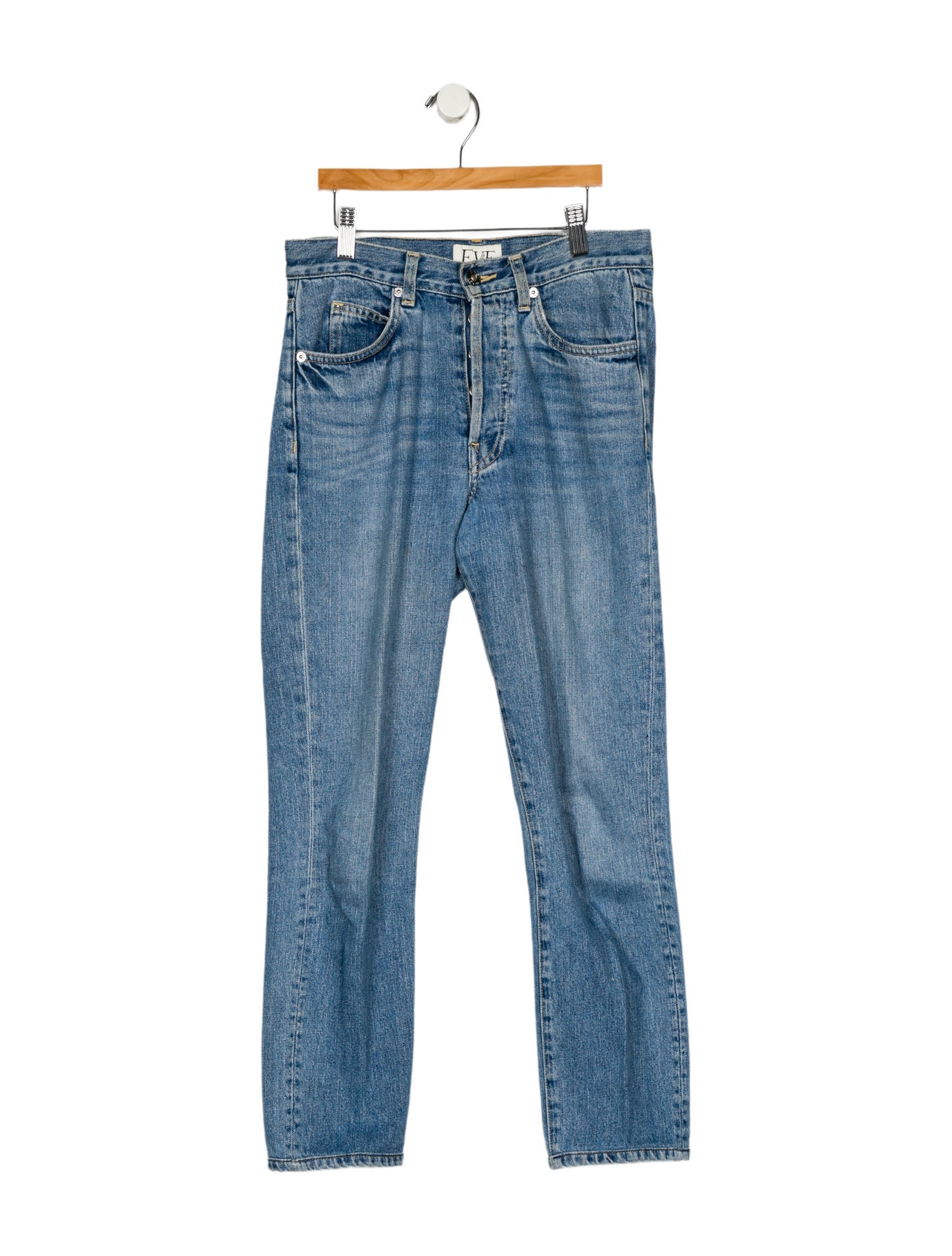 Eve Denim Mid-Rise Straight Leg Jeans