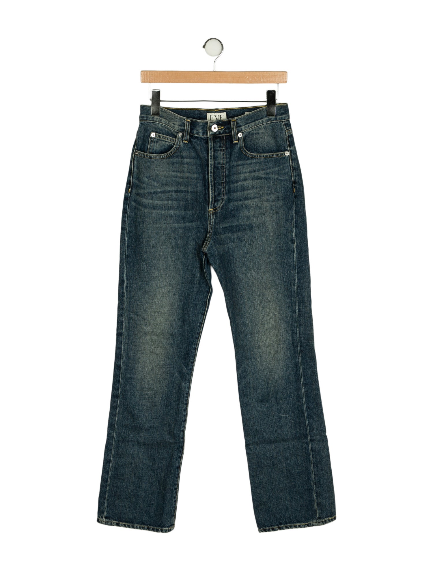 Eve Denim High-Rise Straight Leg Jeans