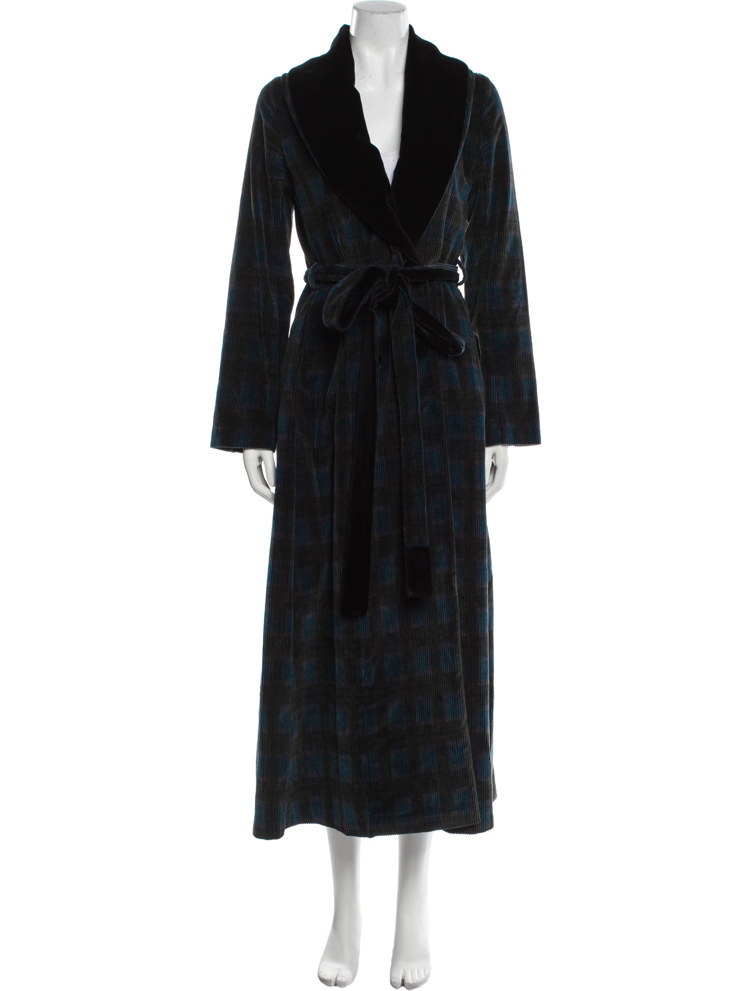 Evi Grintela Plaid Print Faux Fur Coat
