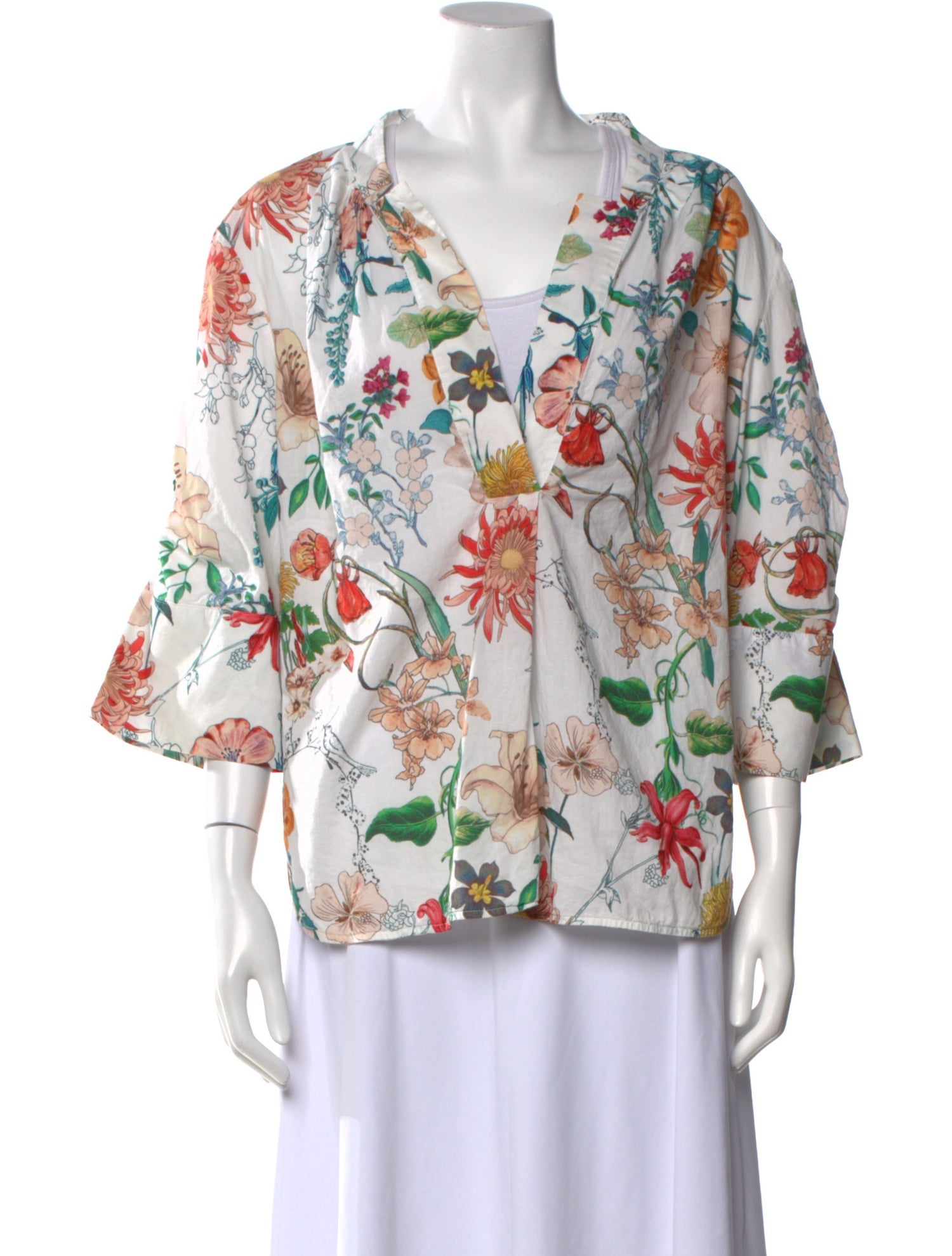 Evi Grintela Floral Print V-Neck Blouse