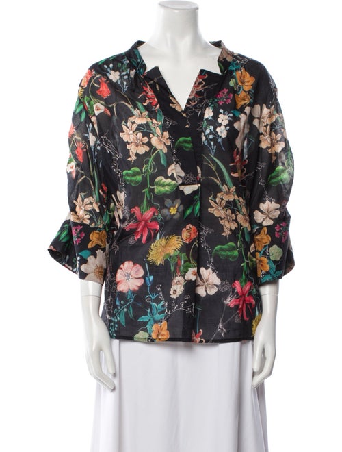Evi Grintela Floral Print V-Neck Blouse