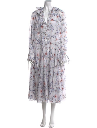 Evi Grintela Floral Print Midi Length Dress