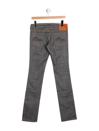 Evisu Low-Rise Straight Leg Jeans