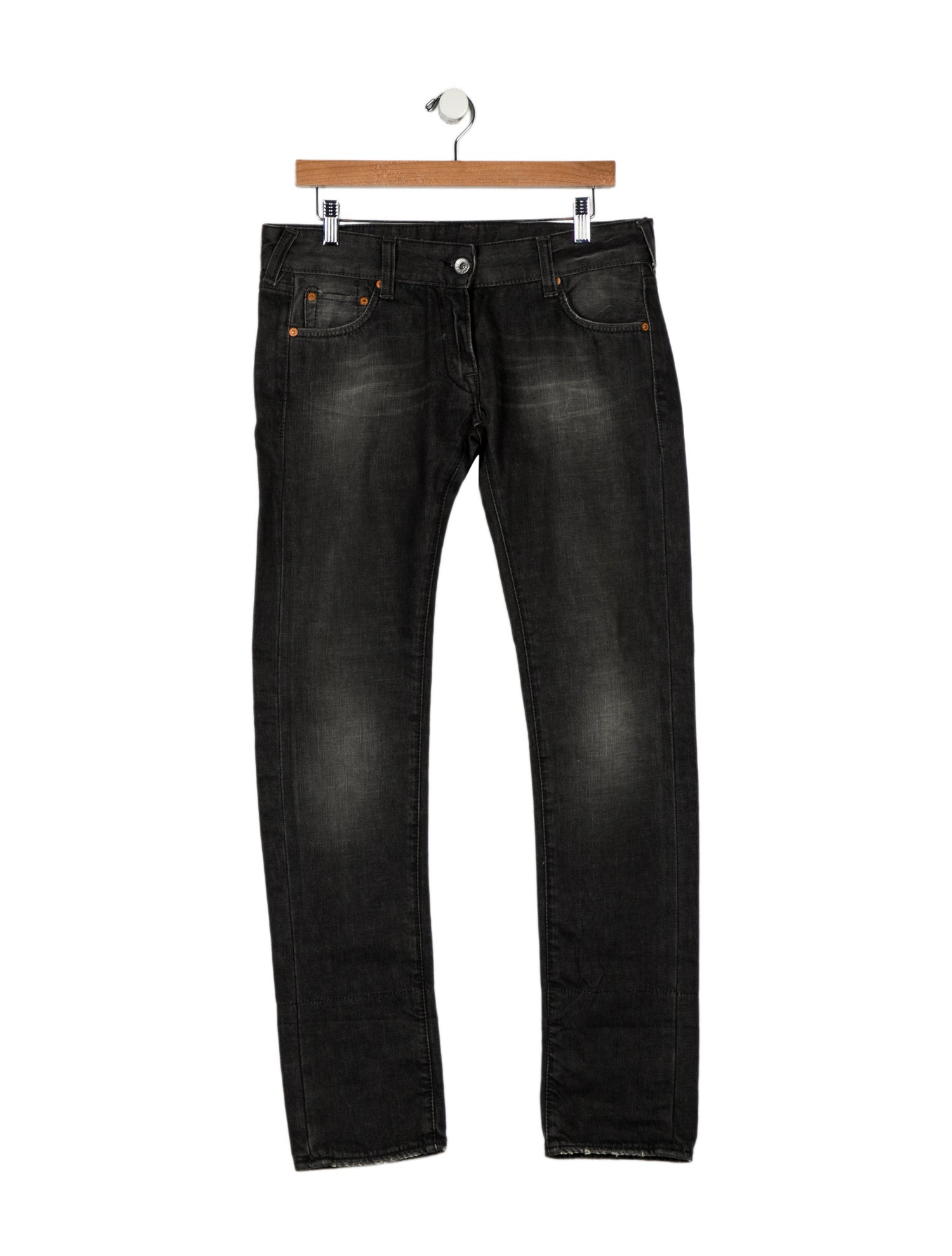 Evisu Low-Rise Straight Leg Jeans