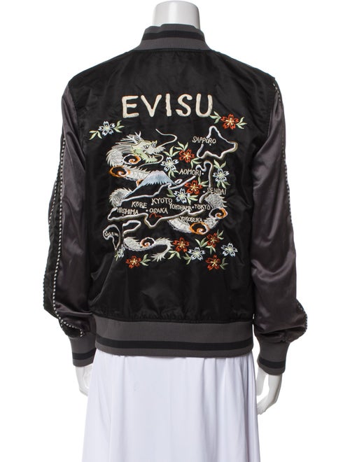 Evisu Nylon Graphic Print Bomber Jacket
