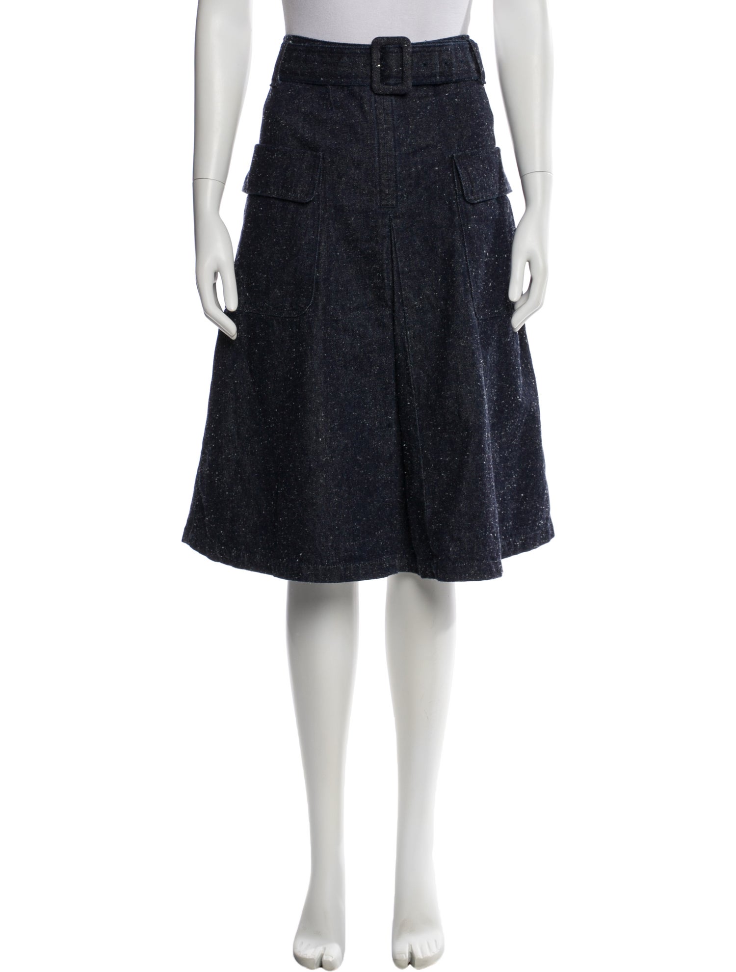 Evisu Wool Knee-Length Skirt
