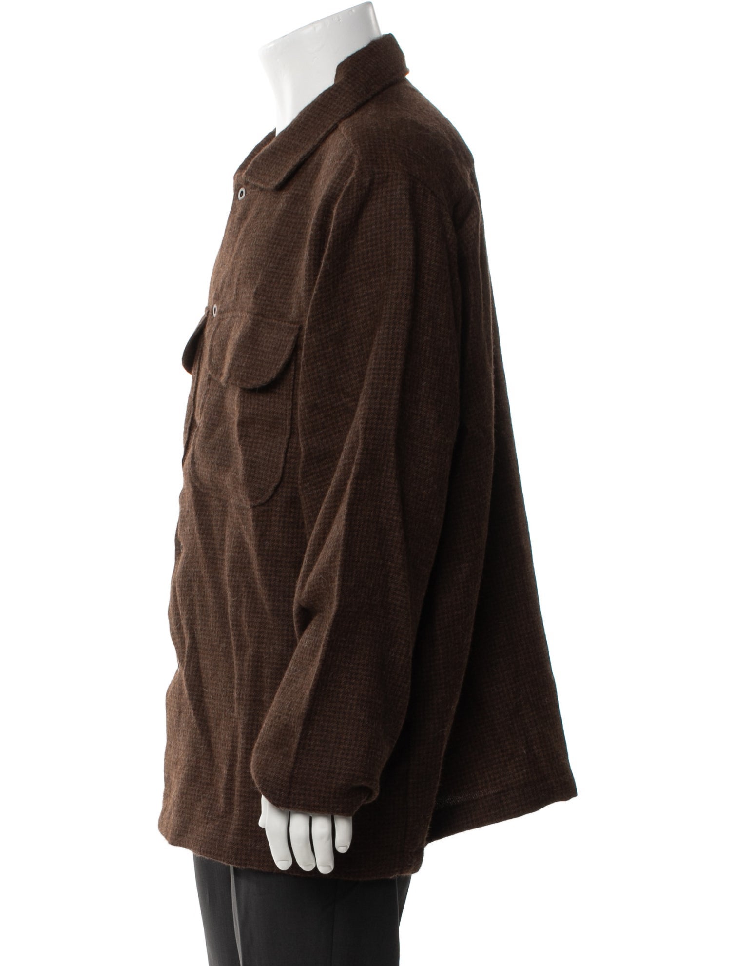 Evan Kinori Linen Houndstooth Print Trucker Jacket