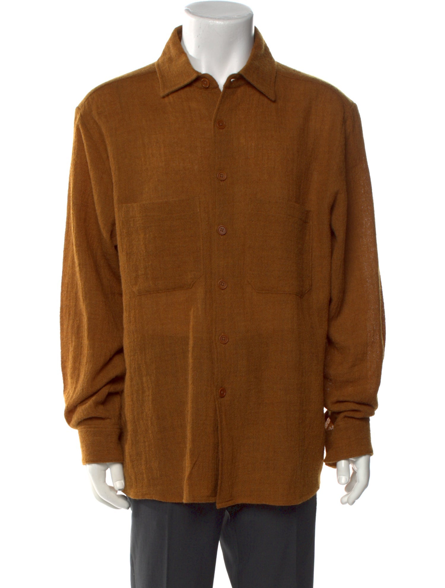 Evan Kinori Wool Long Sleeve Dress Shirt