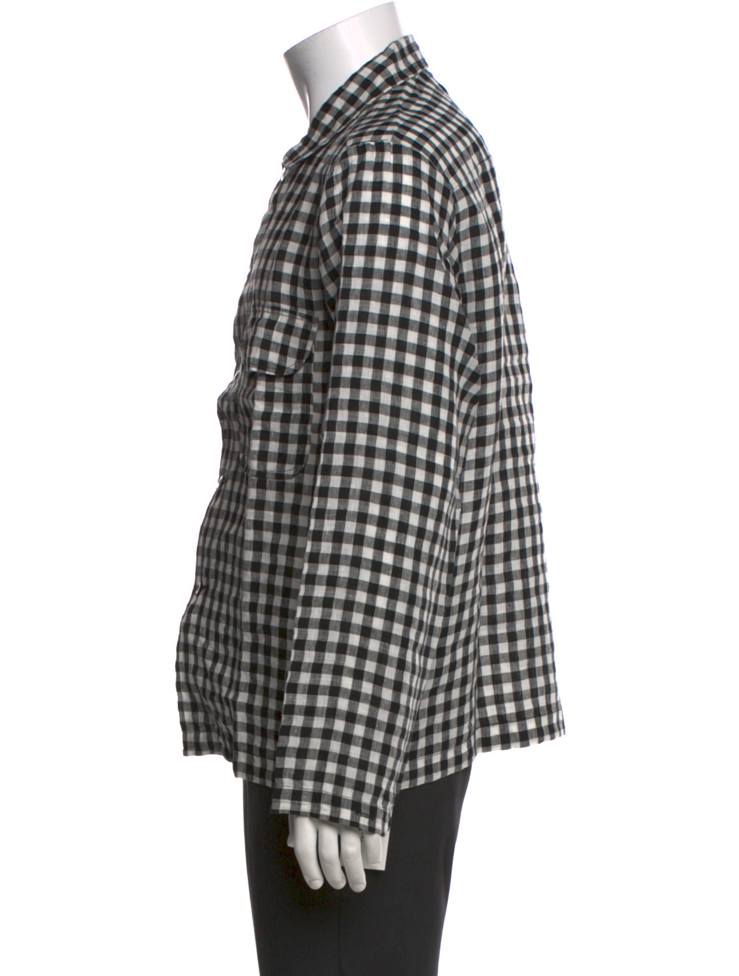 Evan Kinori Linen Plaid Print Shirt