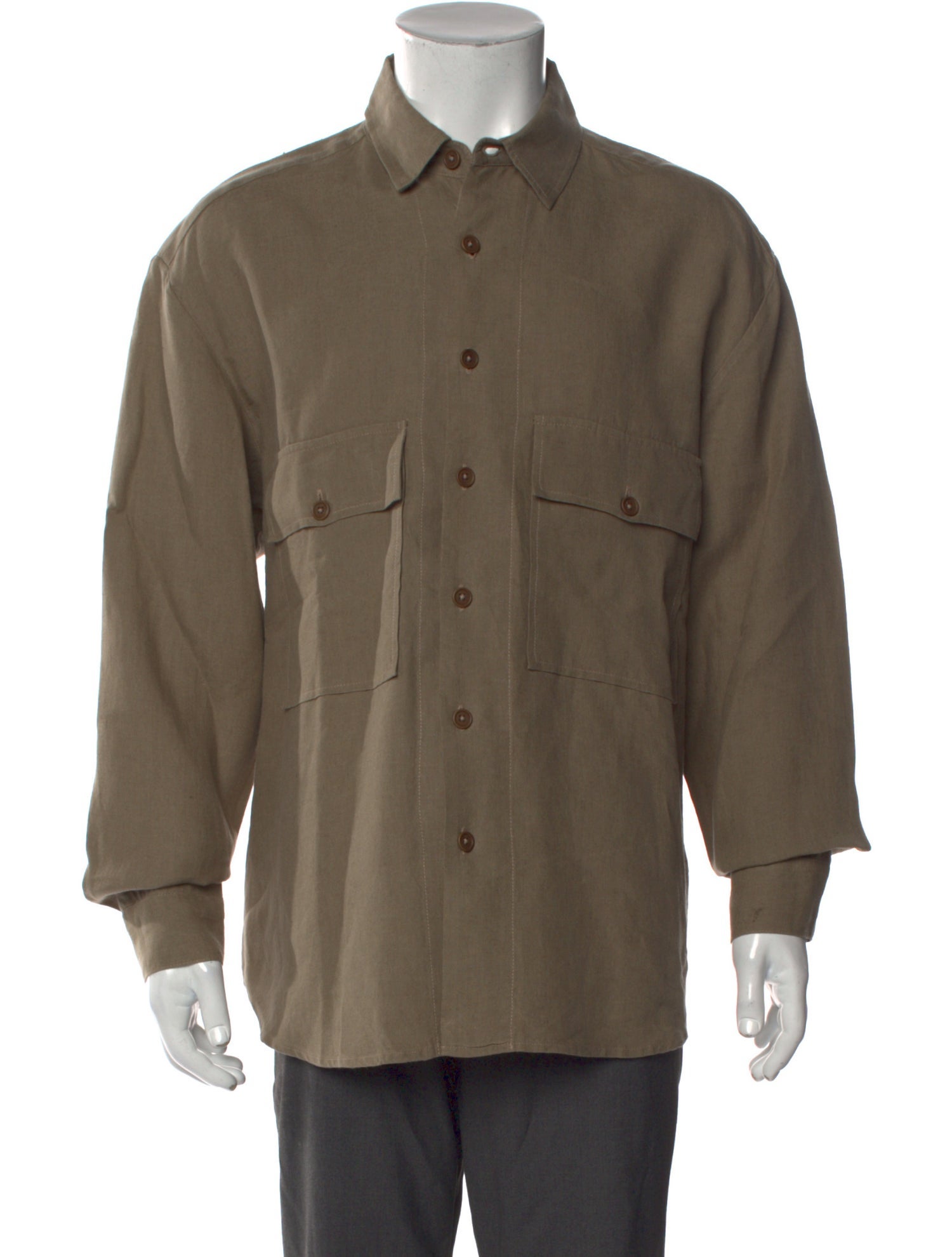 Evan Kinori Linen Long Sleeve Shirt