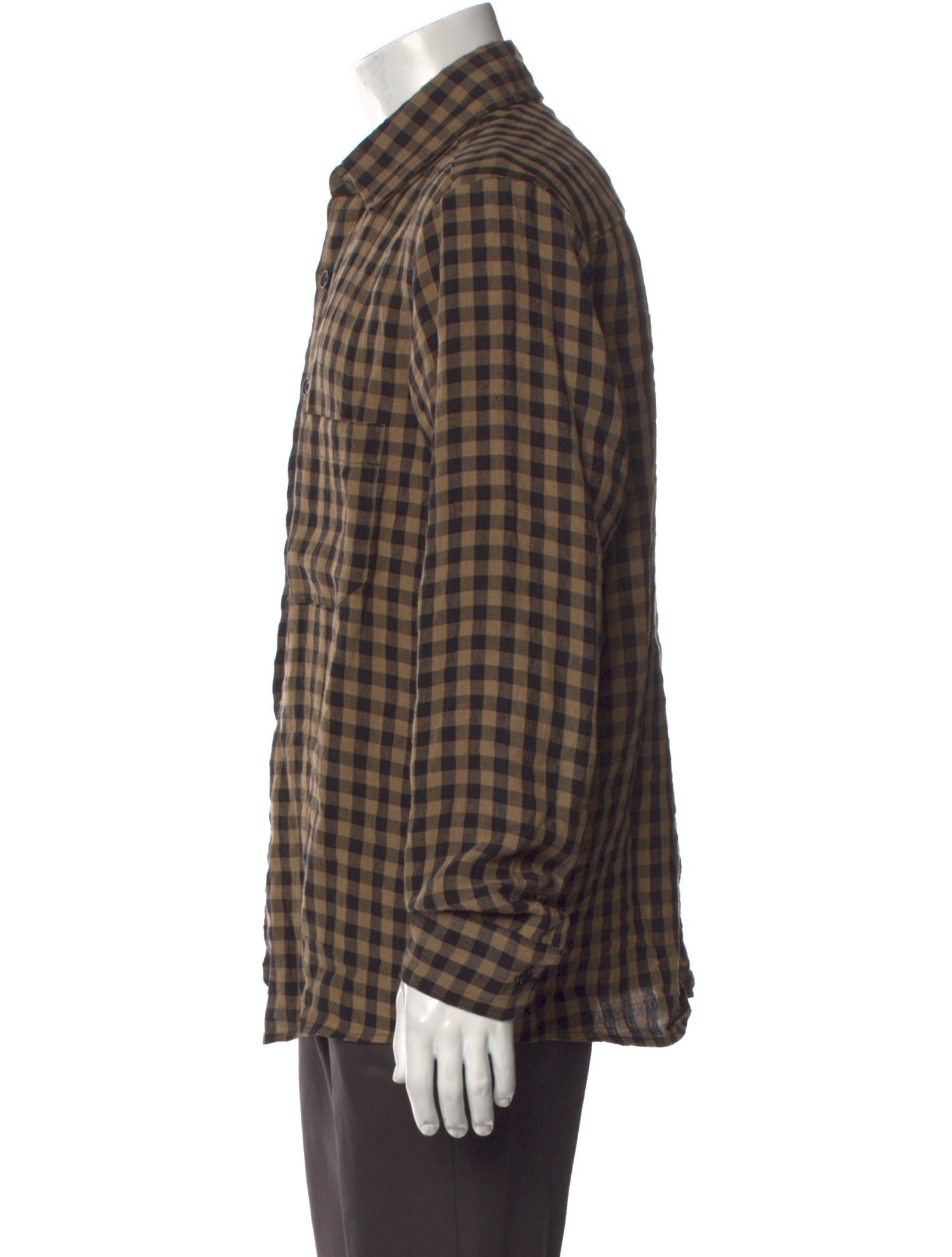 Evan Kinori Linen Plaid Print Shirt