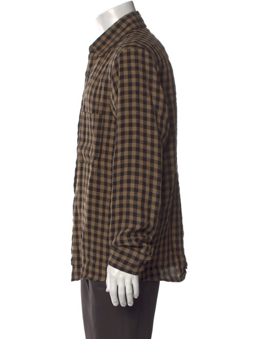 Evan Kinori Linen Plaid Print Shirt