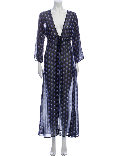 Evarae Silk Long Dress Blue
