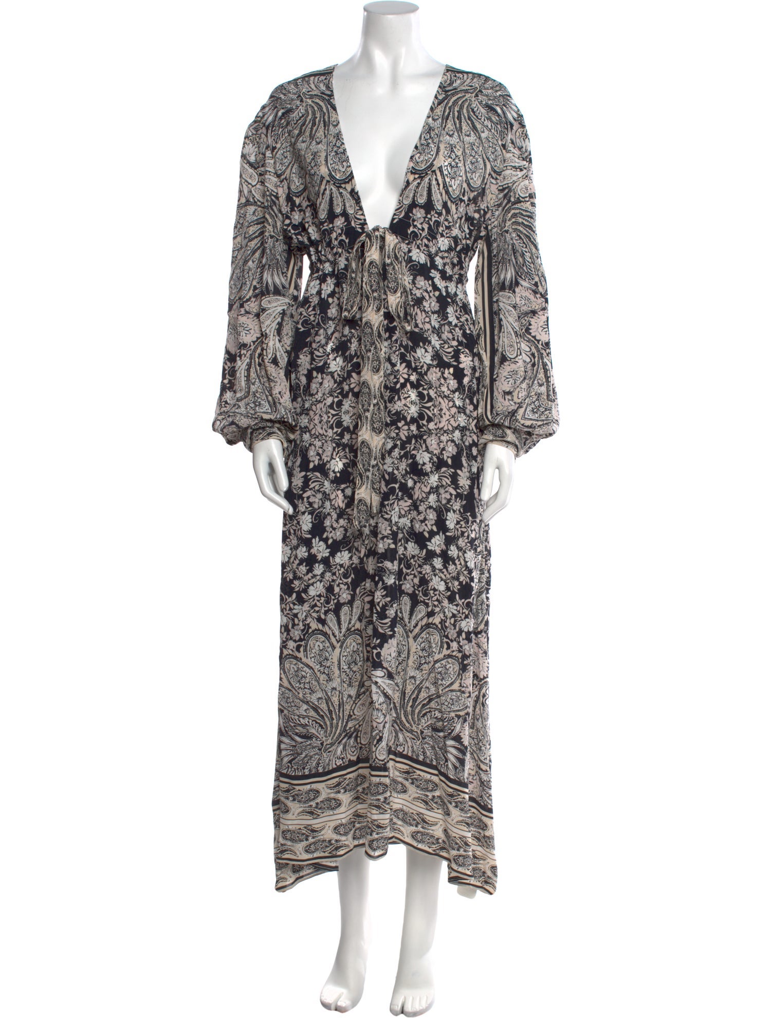 Evarae Paisley Print Long Dress