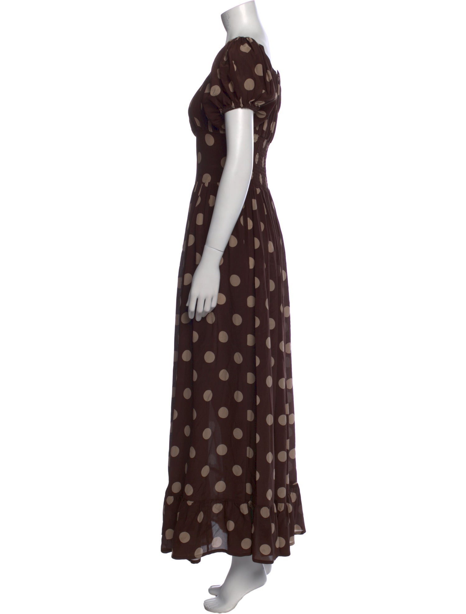 Evarae Polka Dot Print Long Dress