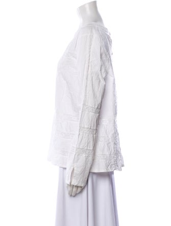 Ewa I Walla Bateau Neckline Long Sleeve Blouse