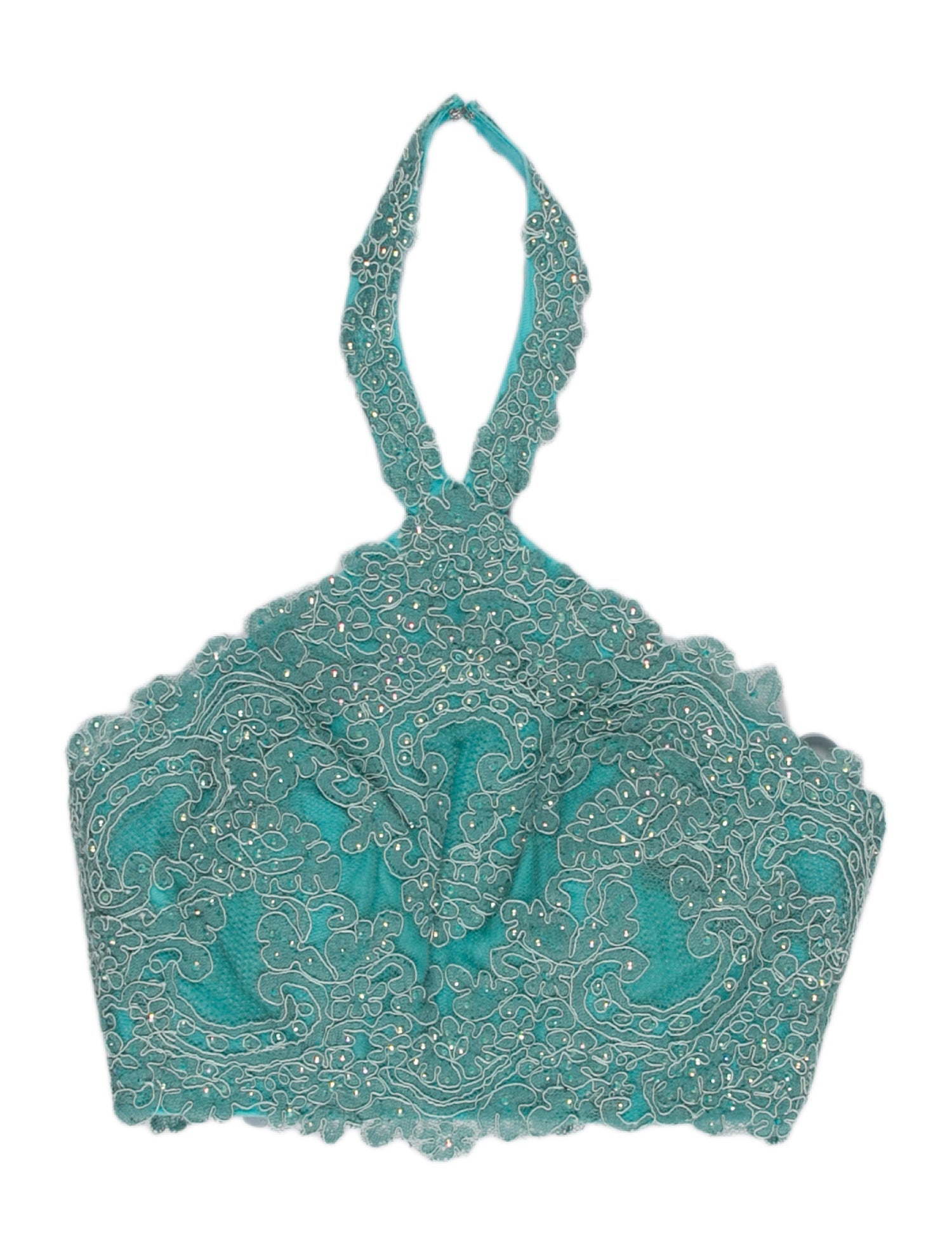 Ellie Wilde Lace Pattern Crystal Embellishments Skirt Set