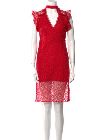 Alexis Dresses Lace Pattern Knee-Length Dress XS