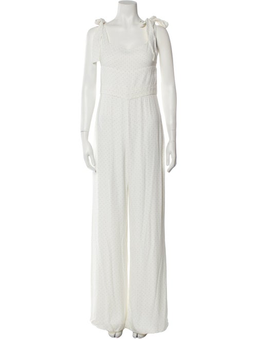 Alexis Polka Dot Print Square Neckline Jumpsuit