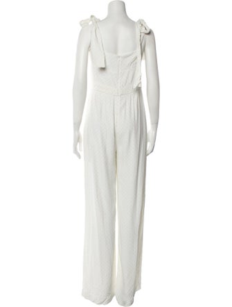 Alexis Polka Dot Print Square Neckline Jumpsuit