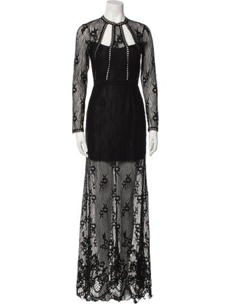 Alexis Lace Pattern Long Dress