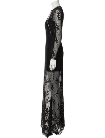 Alexis Lace Pattern Long Dress