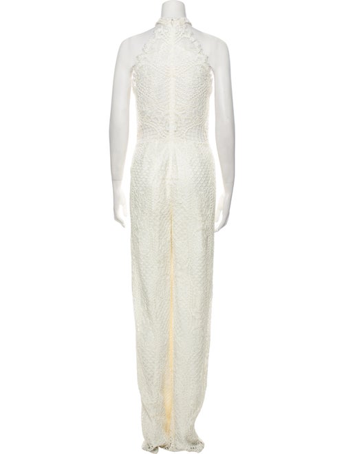 Alexis Lace Pattern Mock Neck Jumpsuit