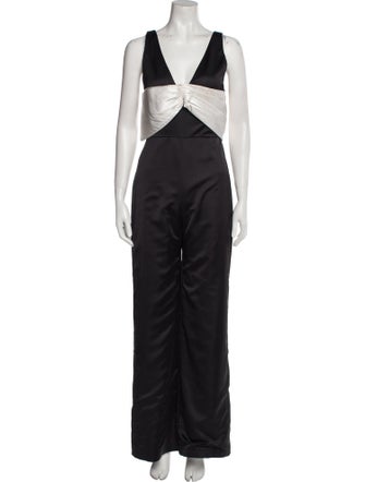 Alexis Colorblock Pattern V-Neck Jumpsuit