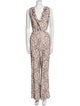 Alexis Lace Pattern Plunge Neckline Jumpsuit