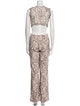 Alexis Lace Pattern Plunge Neckline Jumpsuit
