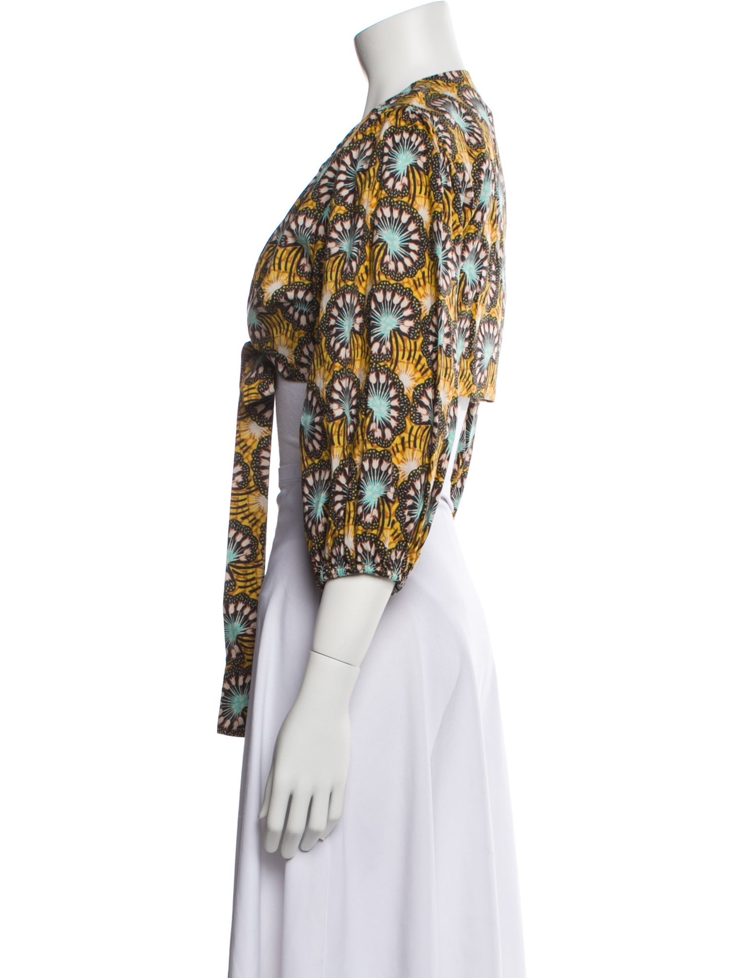 Alexis Printed Plunge Neckline Crop Top