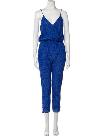 Alexis Jumpsuits and Rompers Lace Plunge Neckline Jumpsuit XS
