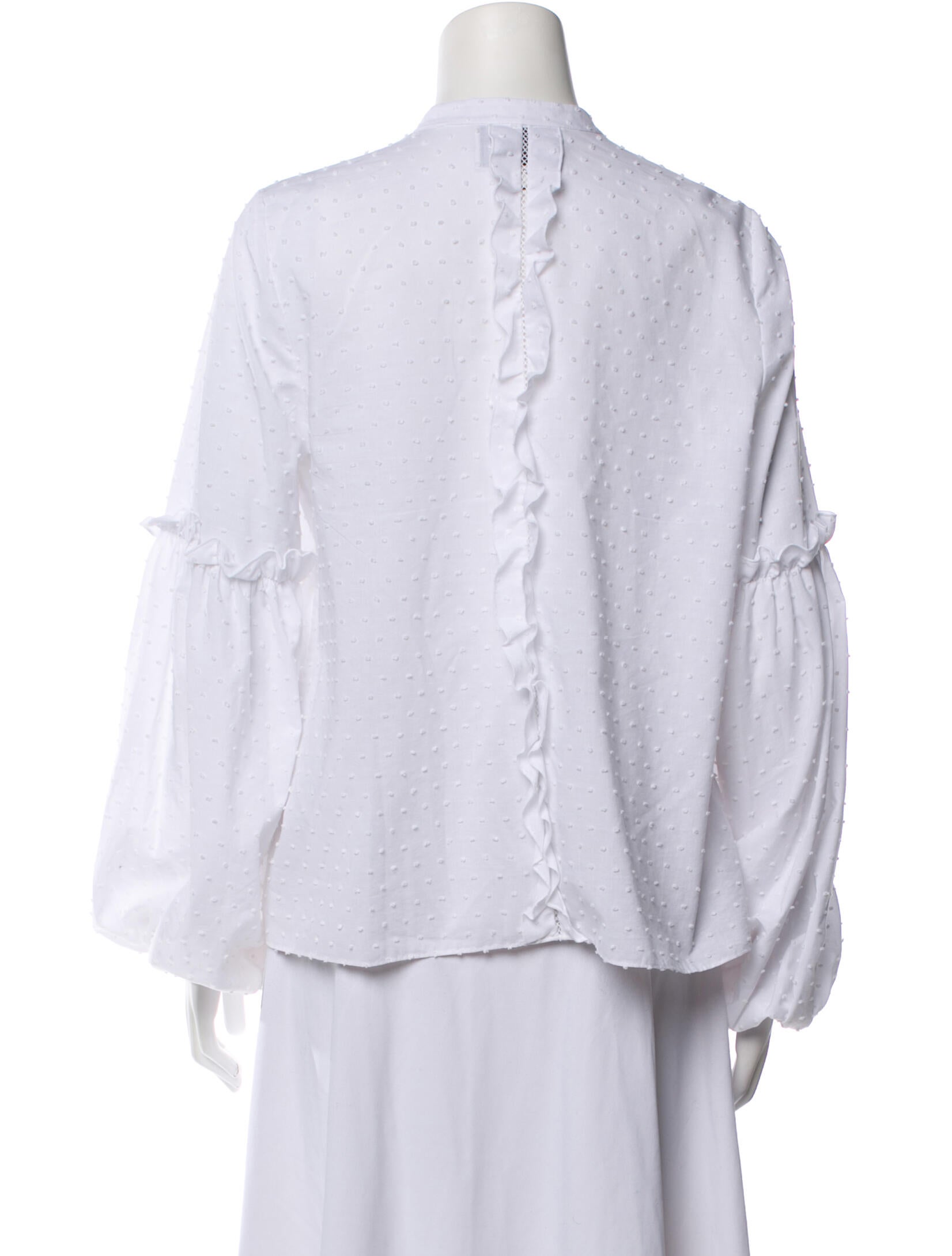 Alexis Mock Neck Long Sleeve Button-Up Top