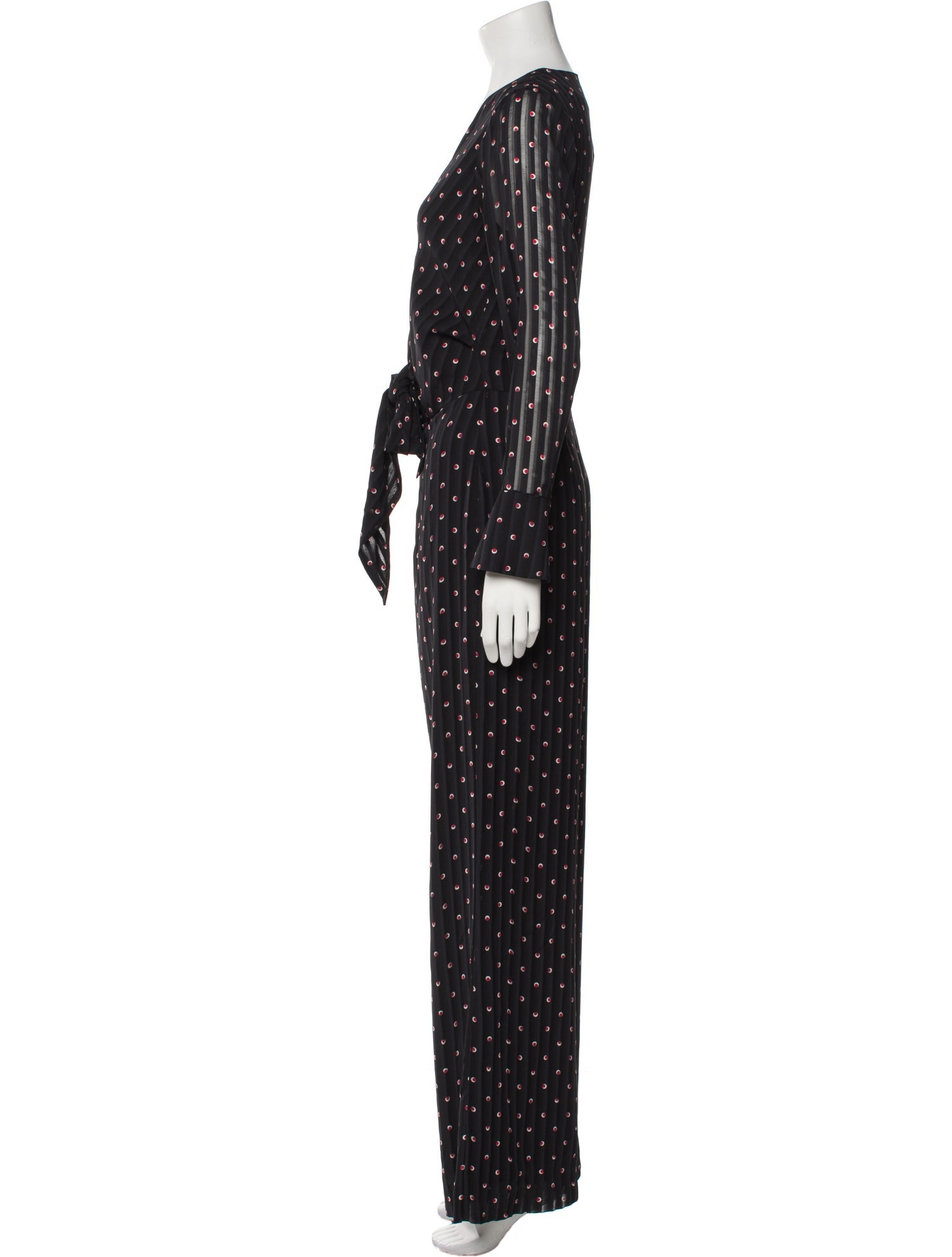 Alexis Polka Dot Print V-Neck Jumpsuit