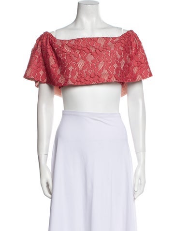 Alexis Tops Lace Pattern Cropped Top S