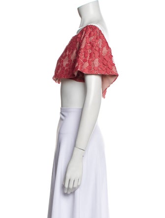Alexis Lace Pattern Lace Cropped Top